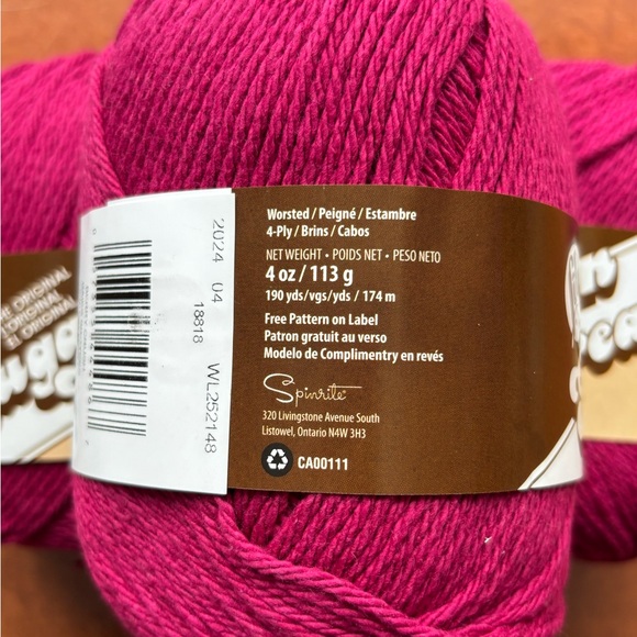 Lily Sugar'n Cream Yarn - Rich Pink - Picture 2 of 4